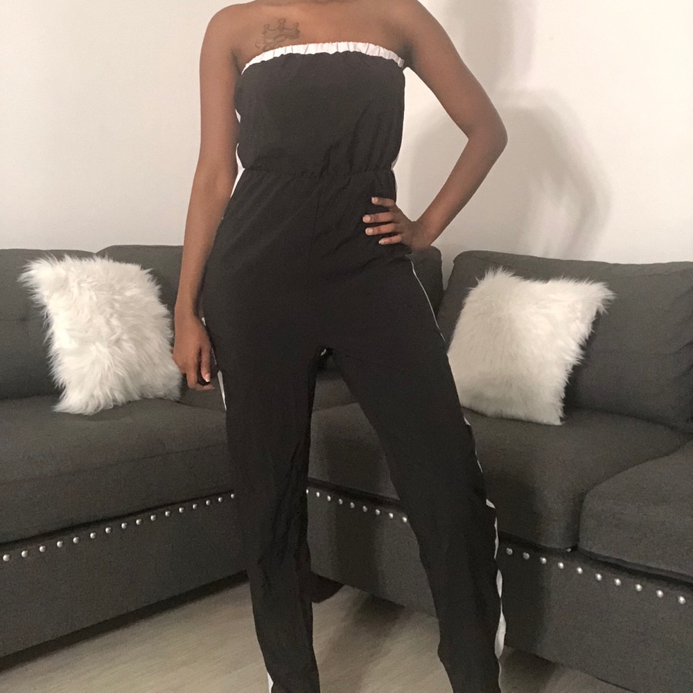 Black and White Contrast Jumpsuit